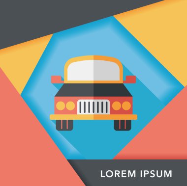 Uzun Gölge, eps10 ile ulaşım araba düz simgesi