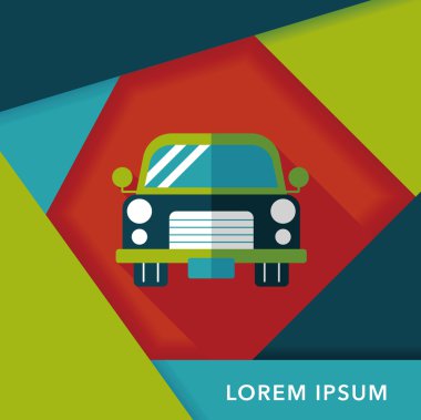 Uzun Gölge, eps10 ile ulaşım araba düz simgesi