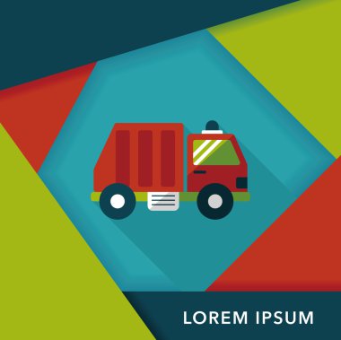 Uzun gölgeli çöp kamyonu simgesi, eps10