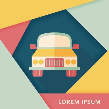 Uzun Gölge, eps10 ile ulaşım araba düz simgesi