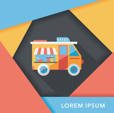 Uzun Gölge, eps10 ile ulaşım satıcı arabaları düz simgesi