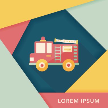 Uzun Gölge, eps10 ile ulaşım yangın kamyon düz simgesi