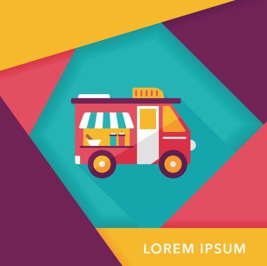 Uzun Gölge, eps10 ile ulaşım satıcı arabaları düz simgesi