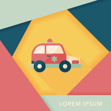 Uzun Gölge, eps10 ile ulaşım polis araba düz simgesi