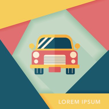 Uzun Gölge, eps10 ile ulaşım araba düz simgesi