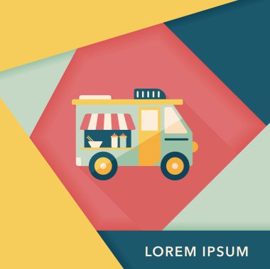 Uzun Gölge, eps10 ile ulaşım satıcı arabaları düz simgesi