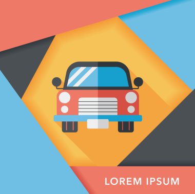 Uzun Gölge, eps10 ile ulaşım araba düz simgesi