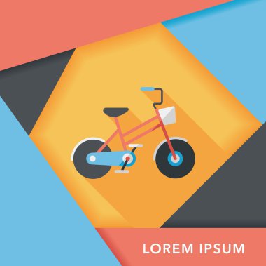 Uzun Gölge, eps10 ile ulaşım Bisiklet düz simgesi