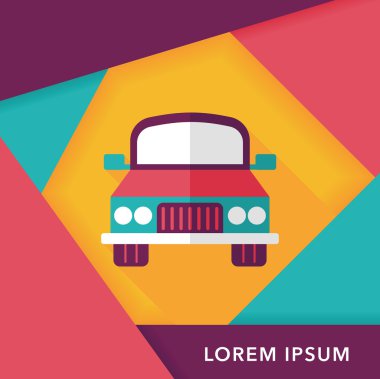 Uzun Gölge, eps10 ile ulaşım araba düz simgesi