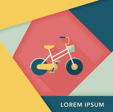 Uzun Gölge, eps10 ile ulaşım Bisiklet düz simgesi