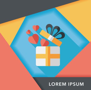 Uzun Gölge, eps10 Sevgililer günü hediyesi düz simgesiyle