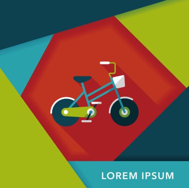 Uzun Gölge, eps10 ile ulaşım Bisiklet düz simgesi