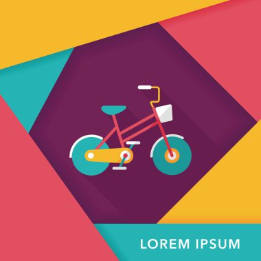 Uzun Gölge, eps10 ile ulaşım Bisiklet düz simgesi