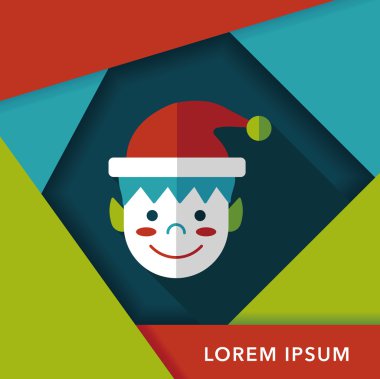 Uzun gölgeli Noel çocuğu düz ikonu, eps10