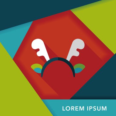 Ren geyiği kafa bandı uzun gölge, eps10 düz simgesiyle