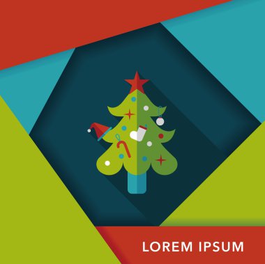 Uzun Gölge, eps10 ile Noel ağacı düz simgesi