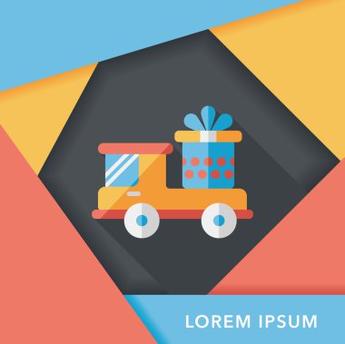 uzun gölge ile alışveriş sepeti düz simgesi