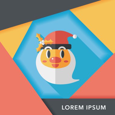 Noel Baba uzun gölge, eps10 düz simgesi