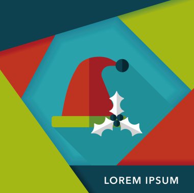 Uzun Gölge, eps10 ile Noel şapka düz simgesi