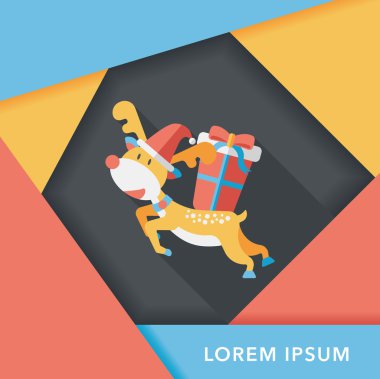 Ren geyiği ile uzun gölge, eps10 düz simgesi