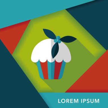 Noel kek düz simgesi ile uzun gölge, eps10