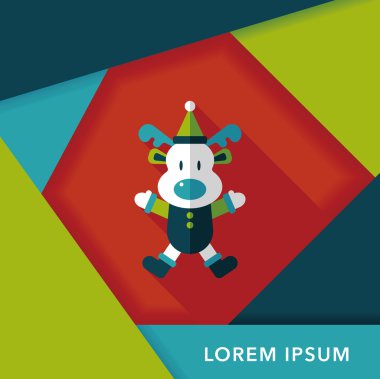 Ren geyiği ile uzun gölge, eps10 düz simgesi