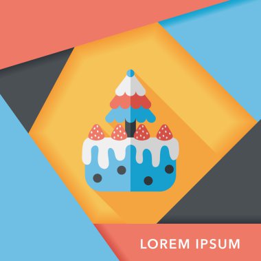 Noel kek düz simgesi ile uzun gölge, eps10