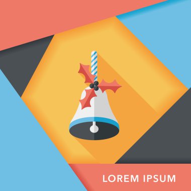 Uzun Gölge, eps10 ile Noel çanları düz simgesi