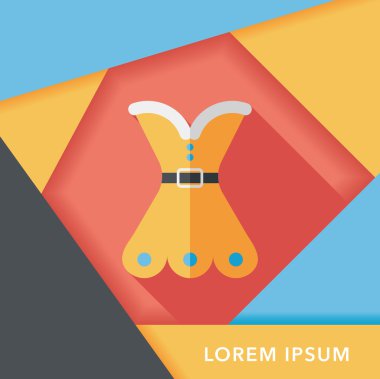 Noel elbise uzun gölge, eps10 düz simgesiyle