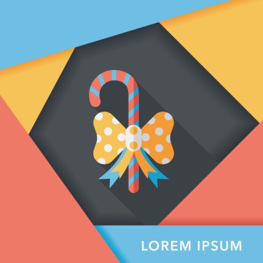 Uzun Gölge, eps10 ile Noel candy cane düz simgesi