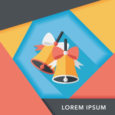 Uzun Gölge, eps10 ile Noel çanları düz simgesi