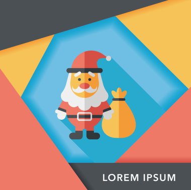 Noel Baba uzun gölge, eps10 düz simgesi