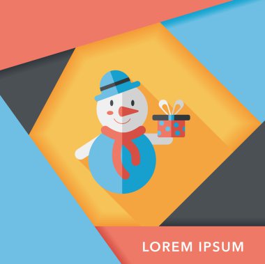 kardan adam düz simgesi ile uzun gölge, eps10