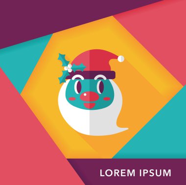 Noel Baba uzun gölge, eps10 düz simgesi