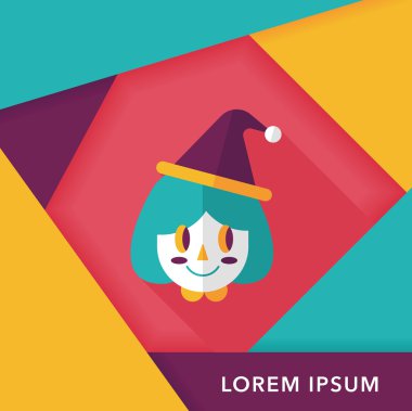 Noel kızı düz simgesi ile uzun gölge, eps10