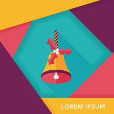 Uzun Gölge, eps10 ile Noel çanları düz simgesi