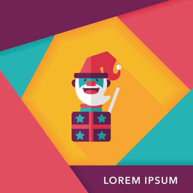 Noel Baba uzun gölge, eps10 düz simgesi