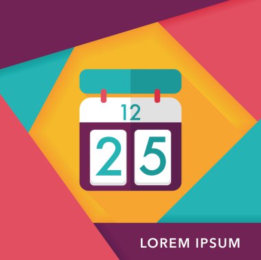 düz takvim simgesini uzun gölge, eps10