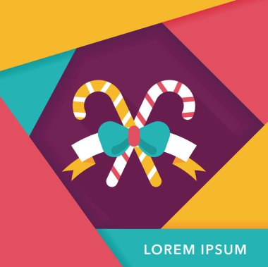 Uzun Gölge, eps10 ile Noel candy cane düz simgesi