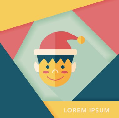 Uzun gölgeli Noel çocuğu düz ikonu, eps10