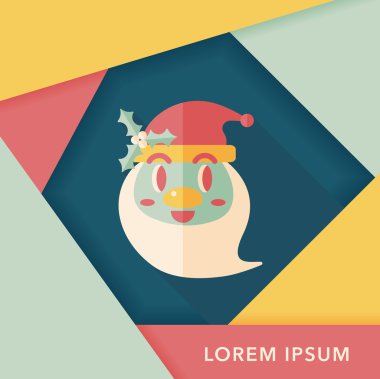 Noel Baba uzun gölge, eps10 düz simgesi
