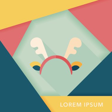 Ren geyiği kafa bandı uzun gölge, eps10 düz simgesiyle