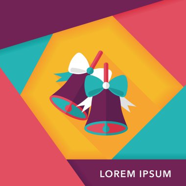 Uzun Gölge, eps10 ile Noel çanları düz simgesi