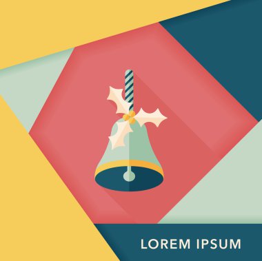 Uzun Gölge, eps10 ile Noel çanları düz simgesi