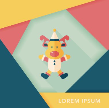 Ren geyiği ile uzun gölge, eps10 düz simgesi