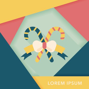 Uzun Gölge, eps10 ile Noel candy cane düz simgesi