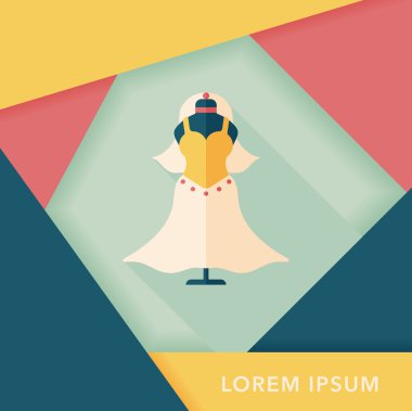 düğün elbise uzun gölge, eps10 düz simgesiyle