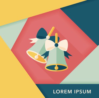 Uzun Gölge, eps10 ile Noel çanları düz simgesi