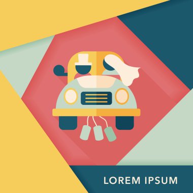 Düğün Çift düz simgesi ile uzun gölge, eps10