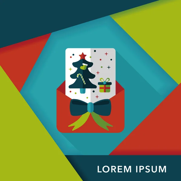 Płaski ikona kartki świąteczne z długim cieniem, eps10 — Wektor stockowy